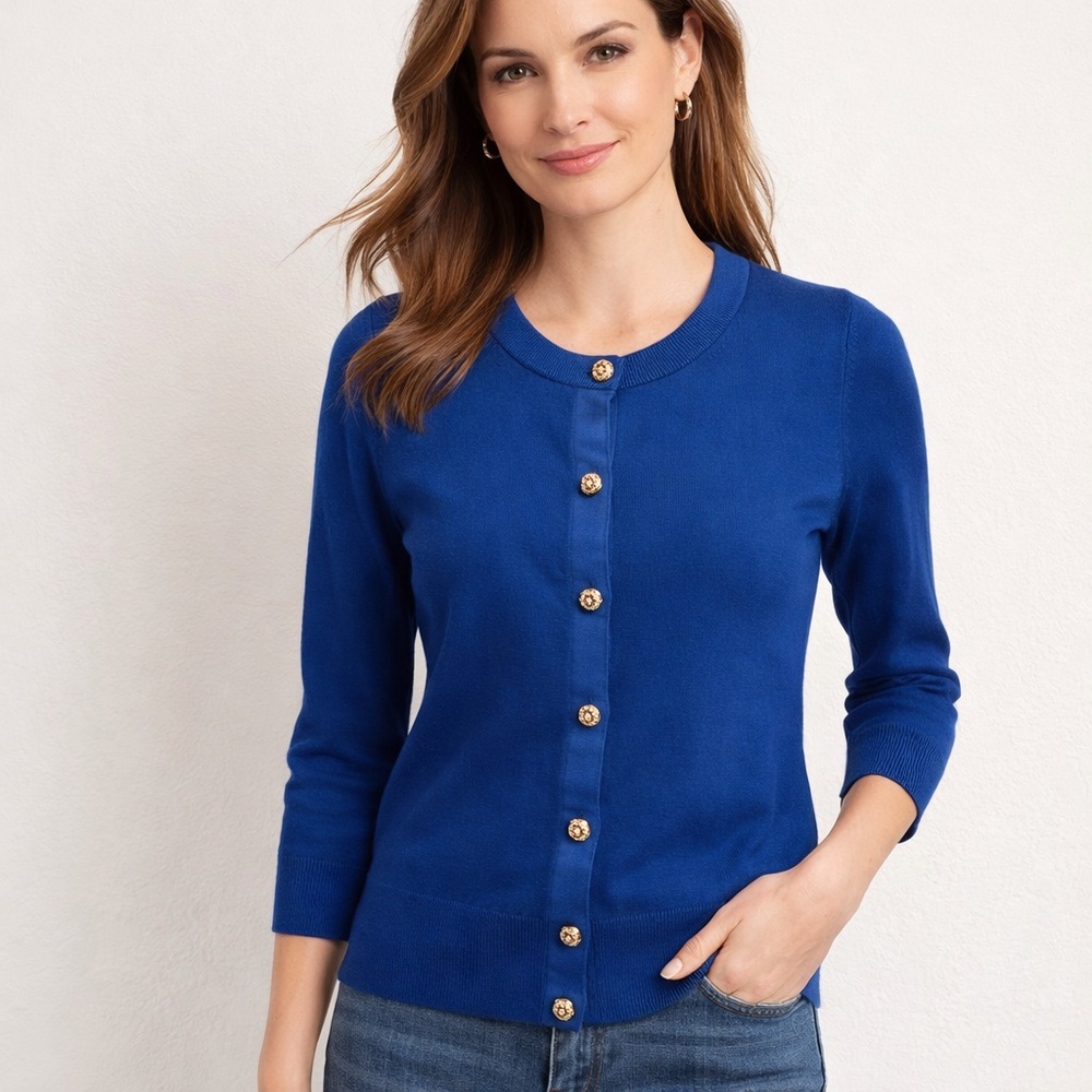 Like New! Kate Spade Nell Cardigan with Gold Embellished Buttons